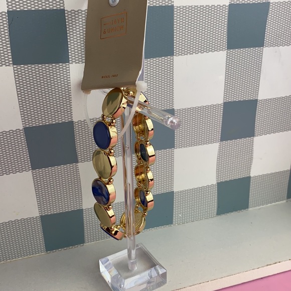 14th & Union Circle Gold Purple Stretchy Fashion Bracelet - Picture 5 of 12